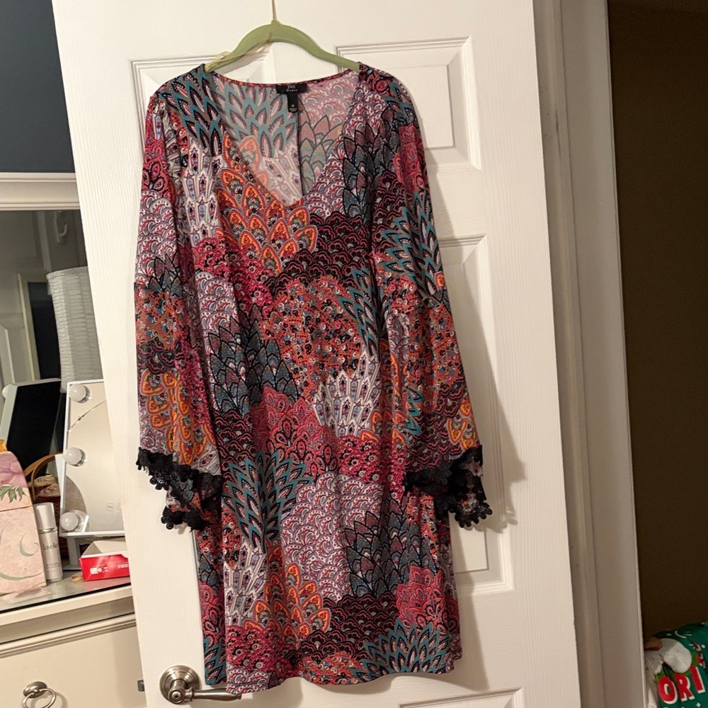 J.B.S. Women's Long Sleeve Dress - Multicolor Pattern